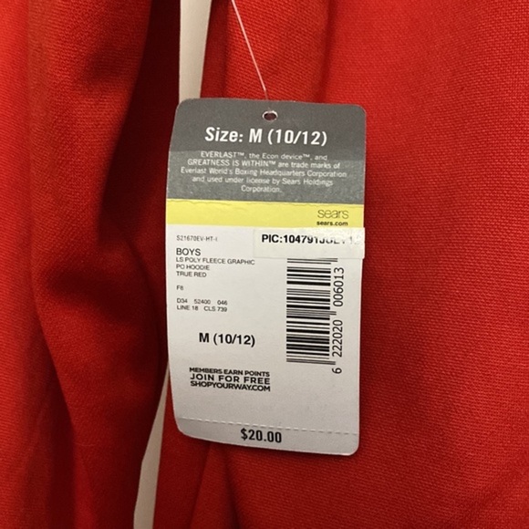 NWT Everlast Hoodie Youth M (10/12) - Picture 4 of 6